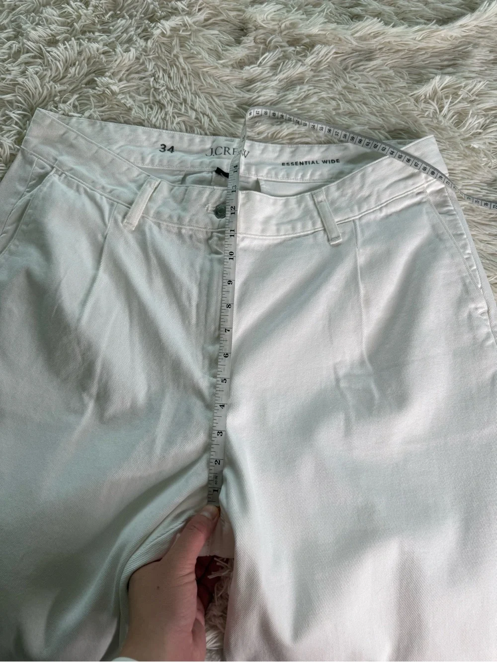 NWT J Crew Wide Leg Essential White Jeans Size 34